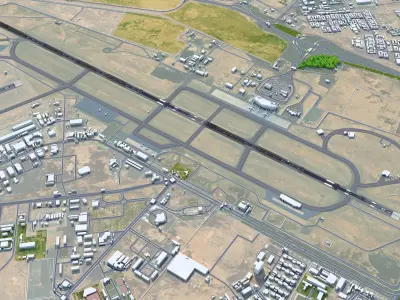 Tabuk Prince Sultan Bin Abdulaziz Airport 12km Low-poly 3D model