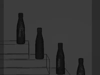 Water Bottle with studio Light  file ready Low-poly 3D model