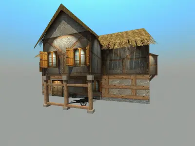 Medieval house - Low poly Low-poly 3D model