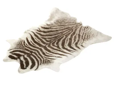 Zebra Animal Print Indoor Rug 3D model