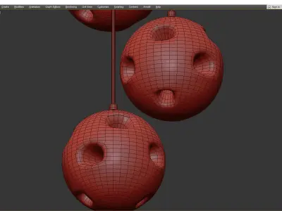 Chandelier Fireball Low-poly 3D model