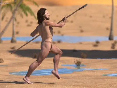  Prehistoric Humans and Mammoth Fur Rigged Collection 