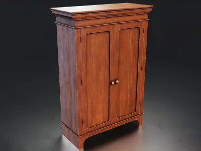 Classic Wooden Cabinet Low-poly 3D model