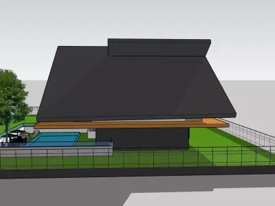 Modern Two-Story House 3D Model 3D model