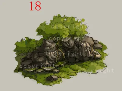 Traces forest Broken Statue of the Emperor 03 3D model