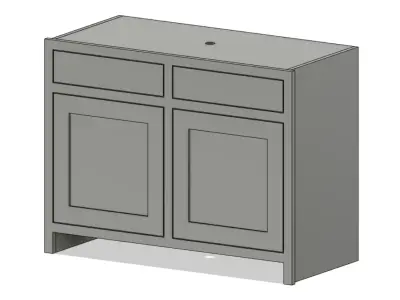 Shaker Style Kitchen Cabinet Double Door Drawer Traditional 3D print model