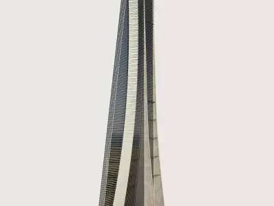 Building Skyscraper City Town Downtown Street Futuristic Utopia Low-poly 3D model