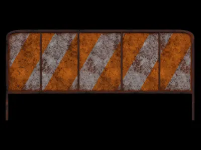 Road barricade Low-poly 3D model