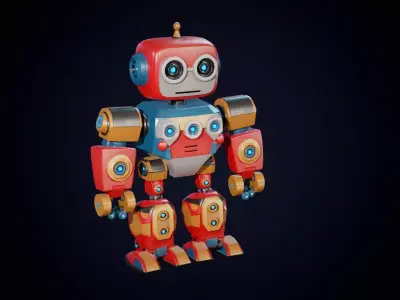 Robot Toy 1 Game Ready Low Poly Low-poly 3D model