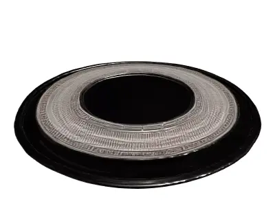 Futuristic Engraved Metallic Disc Artifact Low-poly 3D model