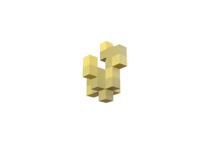 Voxel Grass v1 003 2 Low-poly 3D model