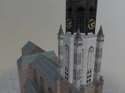 Den Haags Delfts Church Low-poly 3D model