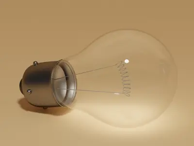 Simple Cute Incandescent Light Bulb 3D model