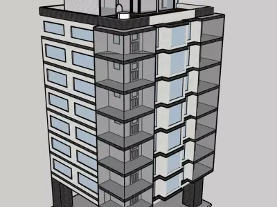 Apartment Building 1 3D model