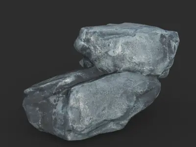 Low poly Boulder Rock 230410 Low-poly 3D model