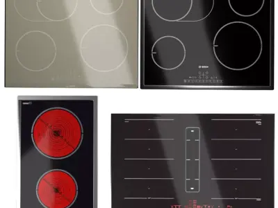 set of hobs Bosch Low-poly 3D model