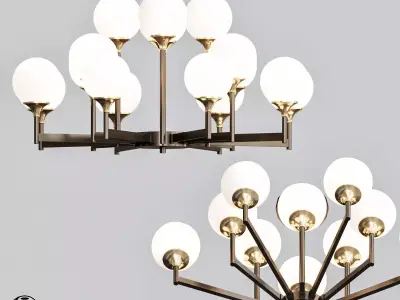Ball Valley Chandelier 12 3D model