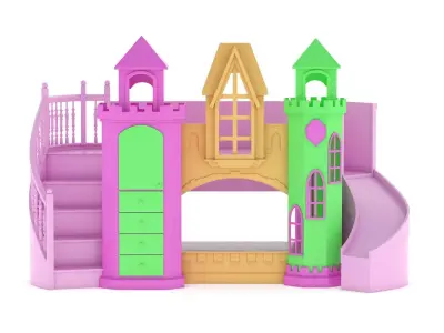Castle Bed Kid Room 3D model