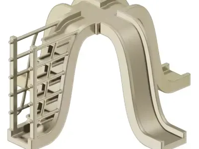 Wooden Outdoor Kids Equipment 3D model