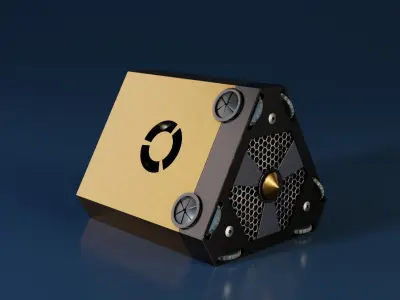 Sci-Fi triangular Power Generator Low-poly 3D model