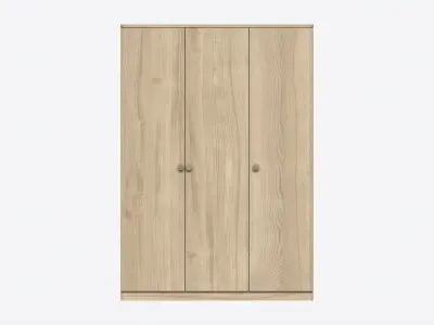 Wardrobe 3-door Wooden 3D model