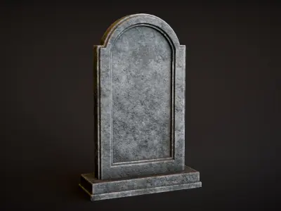 Victorian Arched Tombstone Low-poly 3D model