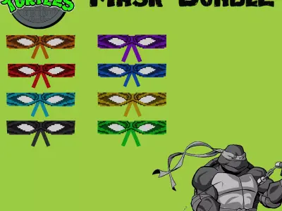 TMNT Series Mask Bundle 3D model