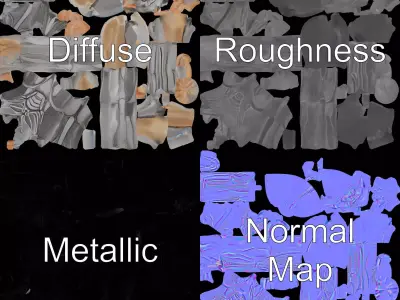 Elder Alien Character model pack Low-poly 3D model