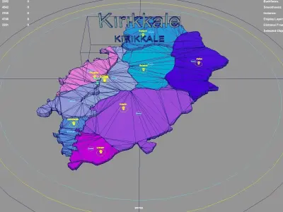 Kirikkale  Central Anatolia Region  Turkey map region geography 3D model