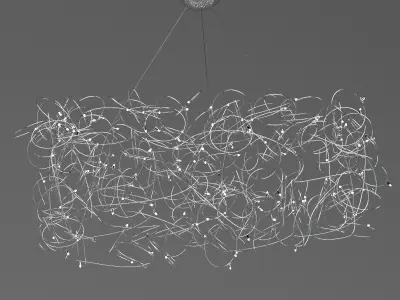Quasar Curled Chandelier 3D model