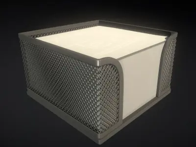 Wire Mesh Notepad Memo Cube 3D model