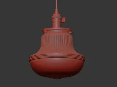 Brass Art Deco Pendant Light 3D model