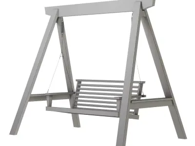 Garden swing 3D model 7