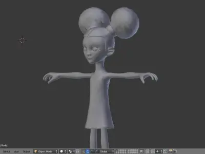 Stylized Little Girl Base Mesh Free low-poly 3D model