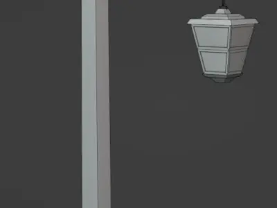 Medieval Light Post  3D model