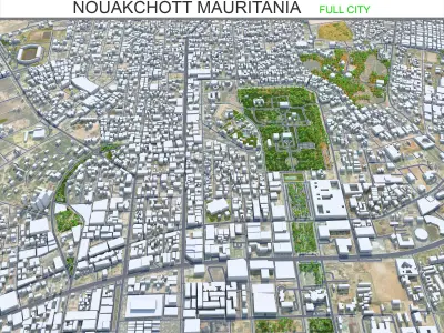 Nouakchott Mauritania 25km Low-poly 3D model
