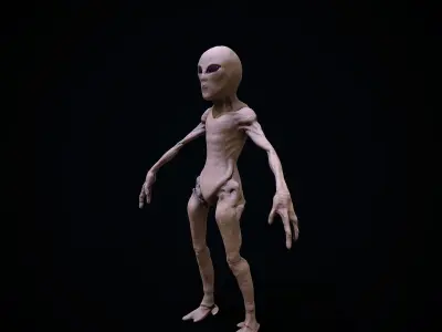 Alien humanoid Low-poly 3D model