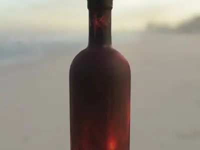 Dark Magic Potion Bottle Low-poly 3D model