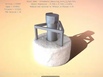 Groundwater Measure Pipe High-Poly Version 3  3D model