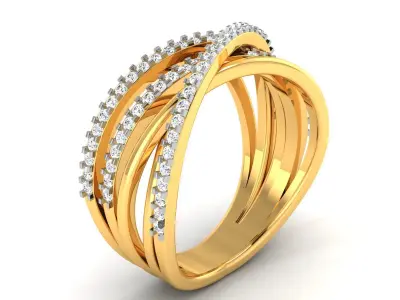 Diamond Ring For Women 3d Print Model 3D print model 21