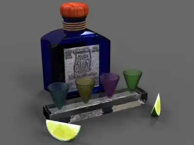 Tequila bottle Free 3D model