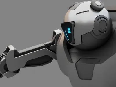 Combat Droid Panda rigged- animated character 3D model