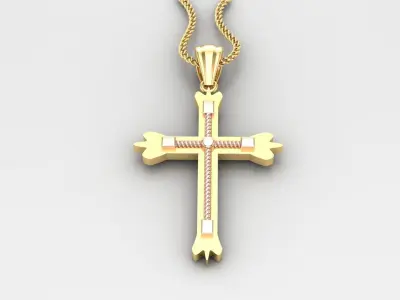 High Cross Pendant Light Gold 18K 4CP088 3D print model