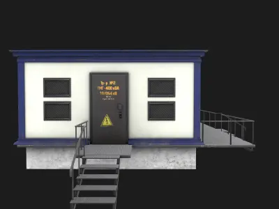 Electrical substation Low-poly 3D model