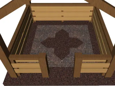 Wooden arbour 3D model