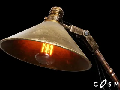 Steampunk Table Light Low-poly 3D model