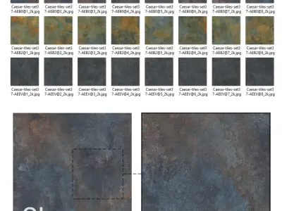 Caesar Set 37 - Concrete Metal effect Tiles BUNDLE - 3 types Texture