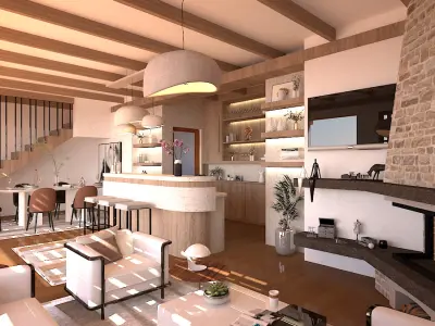 wooden house 3D model 8