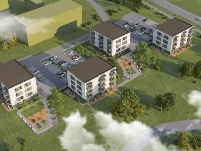 Apartment building lumion 12 scene plus archicad sketchup models 3D model