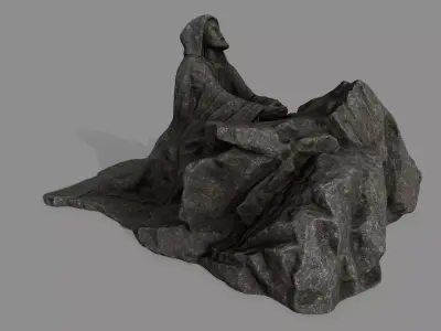 Jesus lord of rings statue Low-poly 3D model